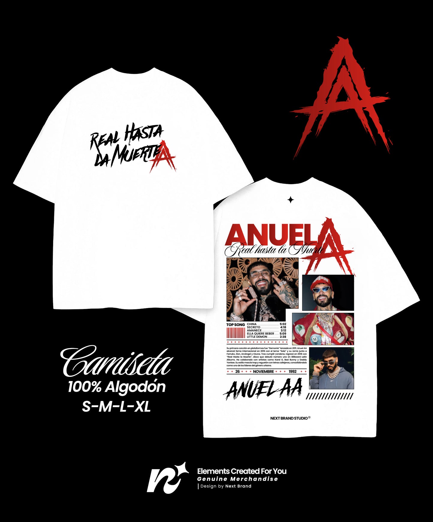 Camiseta Anuel AA - Edición Limitada Blanca