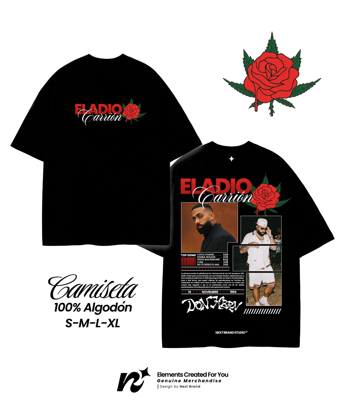 Camiseta Eladio Carrión - Mosaico Sauce Boyz Negra