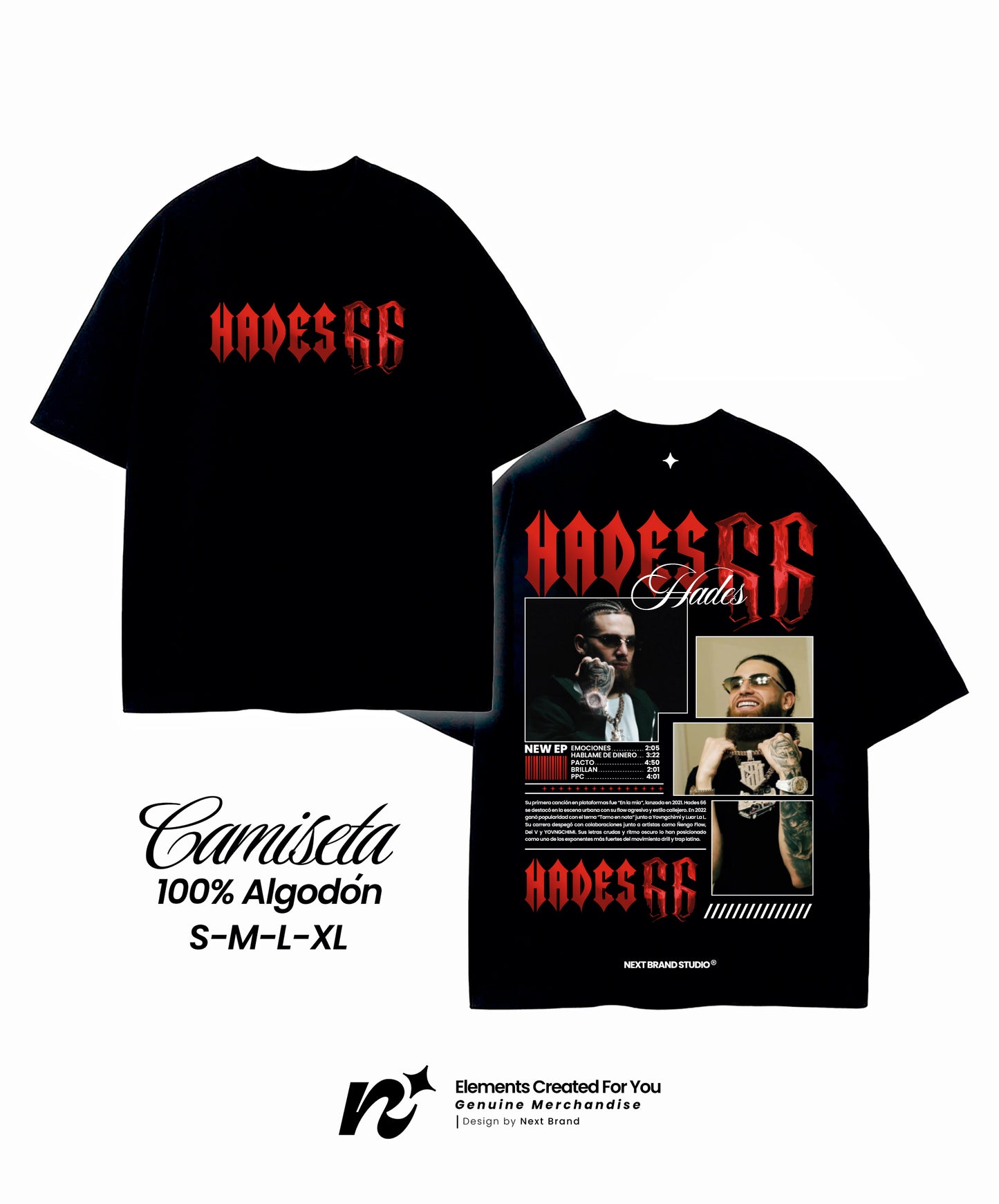 Camiseta Hades66 - Mosaico Negra