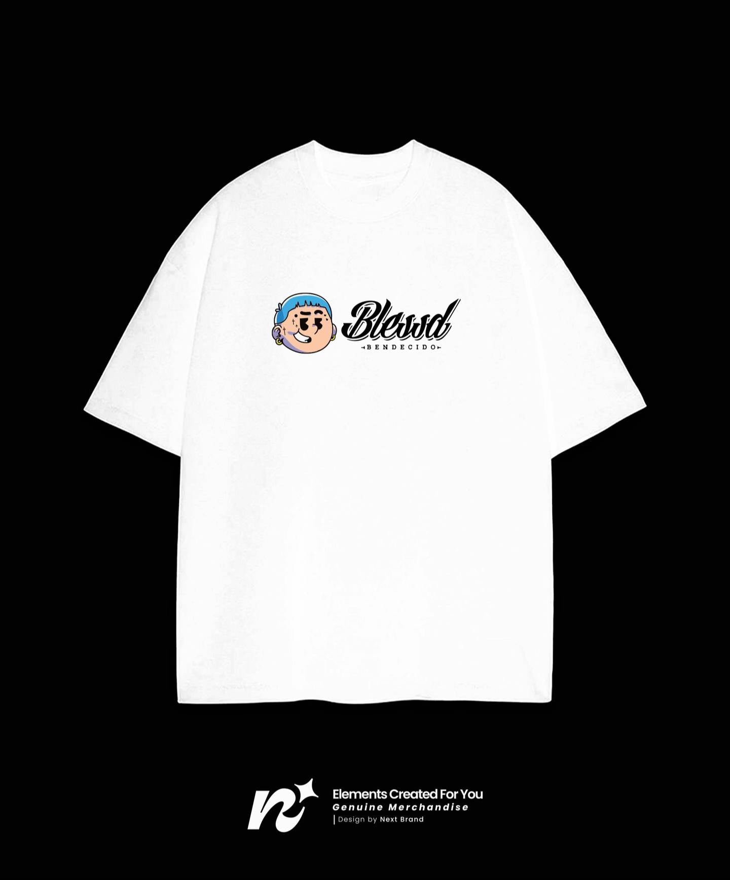 Camiseta Blessd - Mosaico en Blanco
