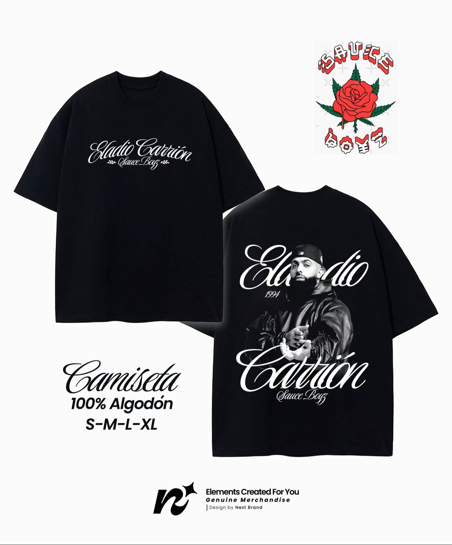 Camiseta Eladio Carrión - Premium Collection Negra