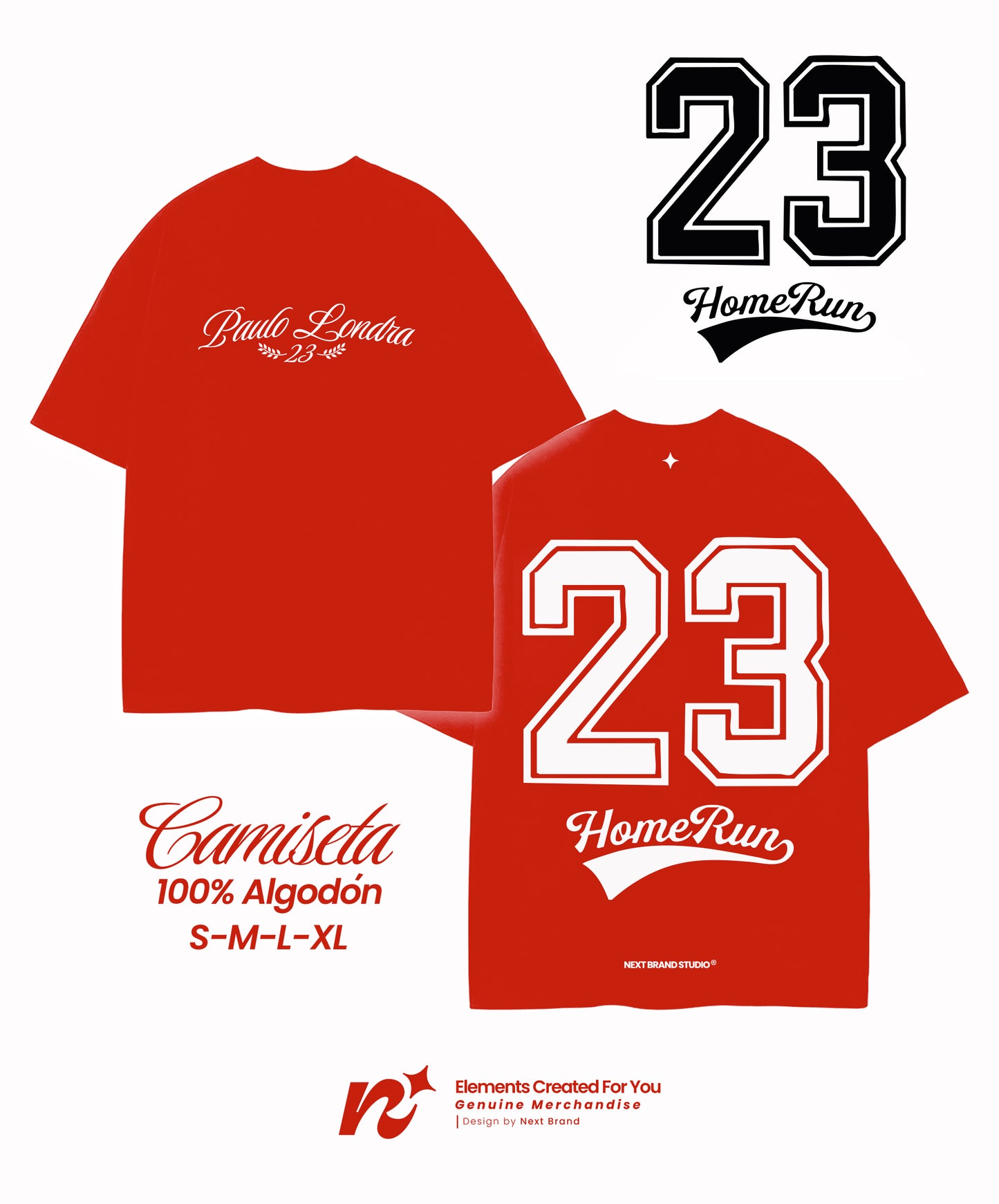Camiseta Paulo Londra - Edición Home Run Roja
