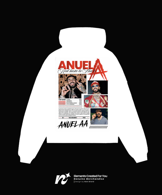 Hoodie Oficial de Anuel AA - Color Blanco