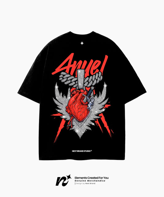 Camiseta Anuel - Corazón Sagrado Negra