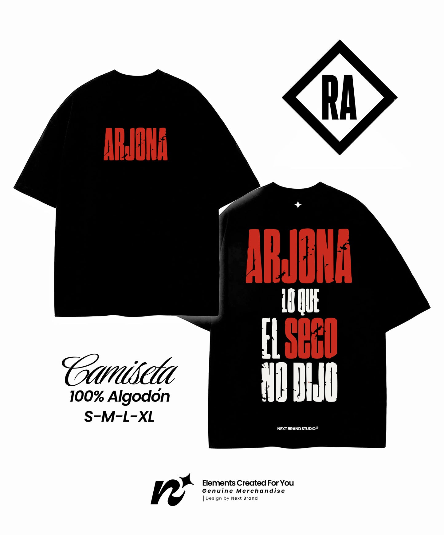 Camiseta Ricardo Arjona - Seco Negra