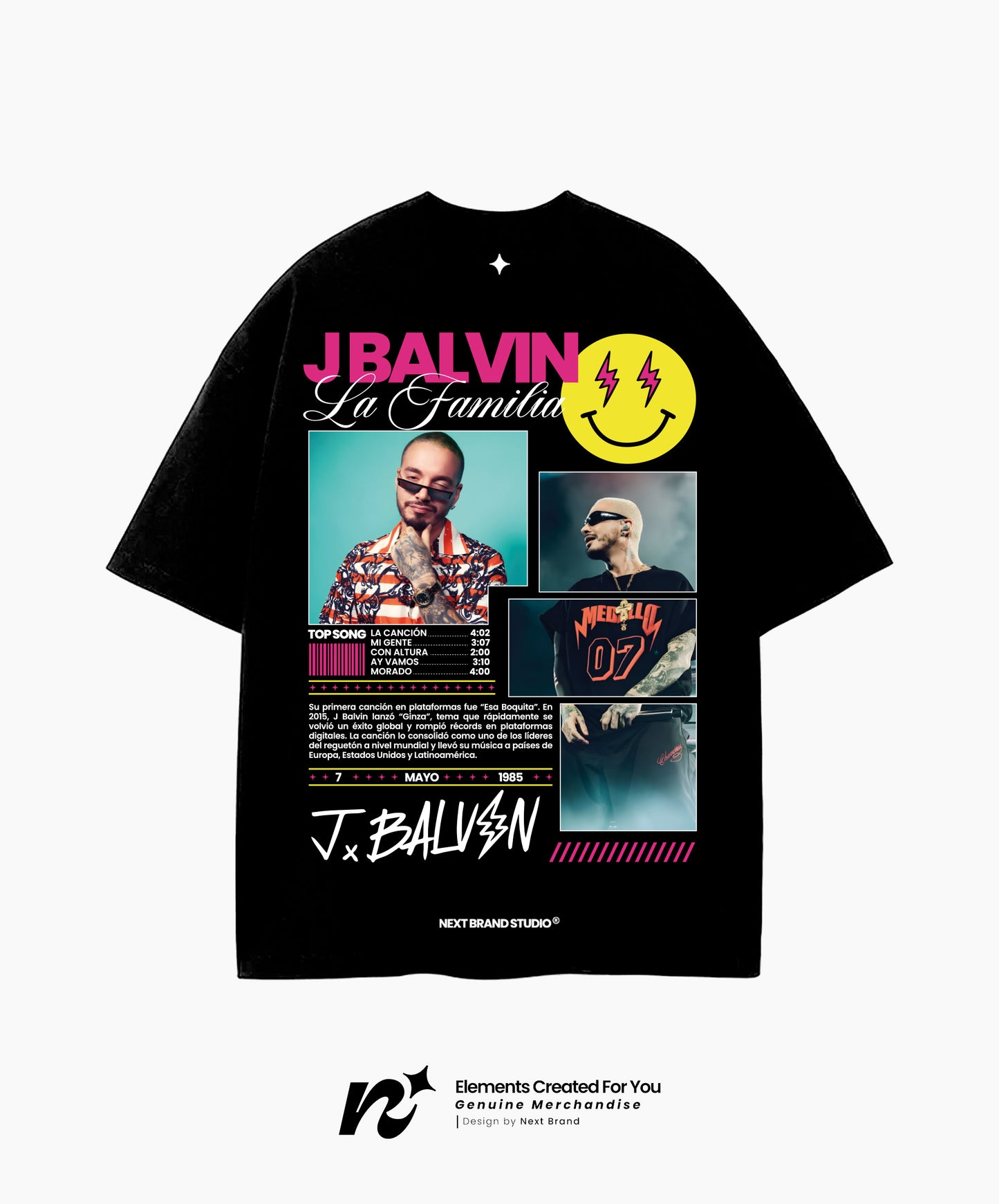 Camiseta Oficial J Balvin - Mosaico Negra