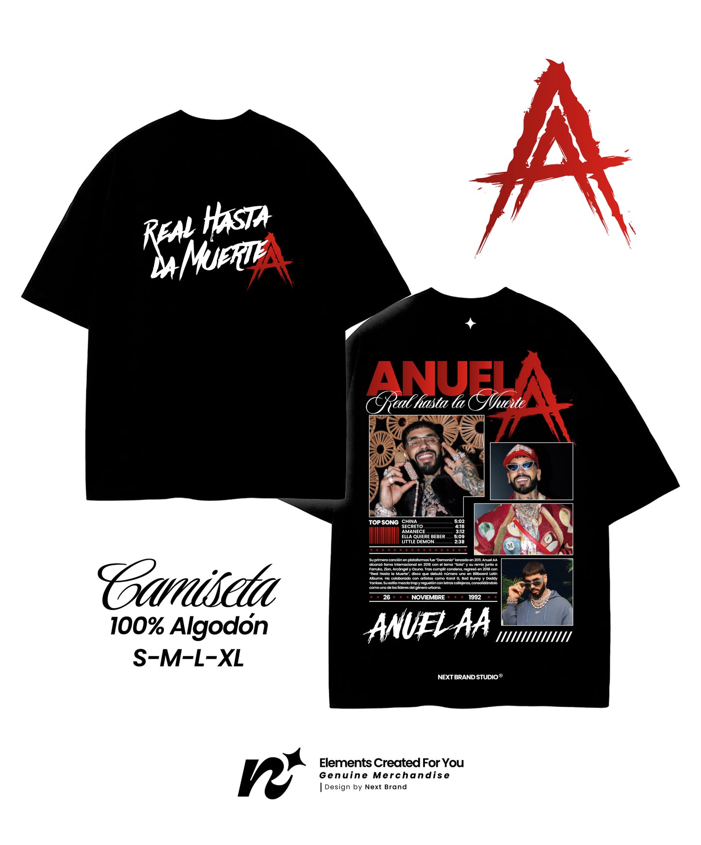 Camiseta Anuel AA - Edición Limitada Negra