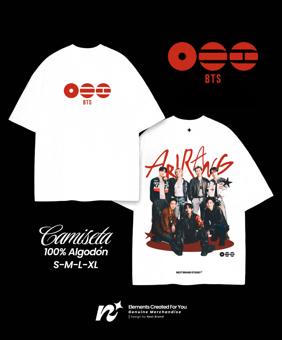 Camiseta BTS ARMY Blanca