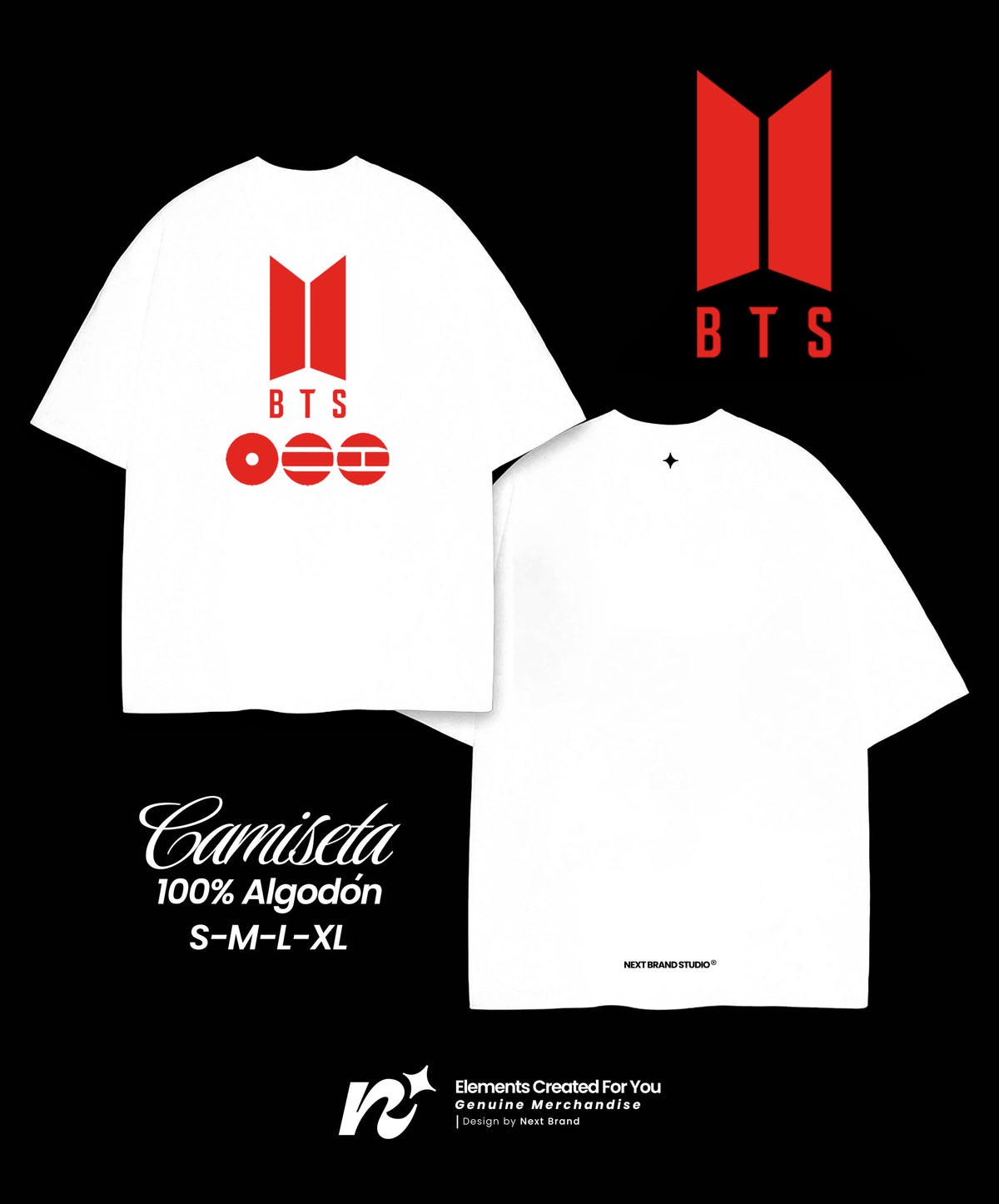 Camiseta BTS Minimalista Blanca