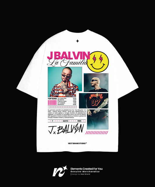 Camiseta Oficial J Balvin - Mosaico Blanca