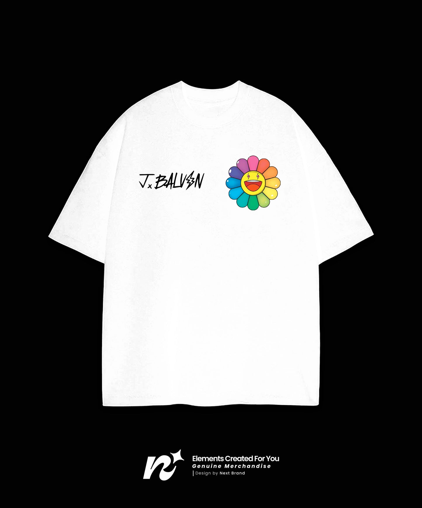 Camiseta Oficial J Balvin - Colores en Blanco