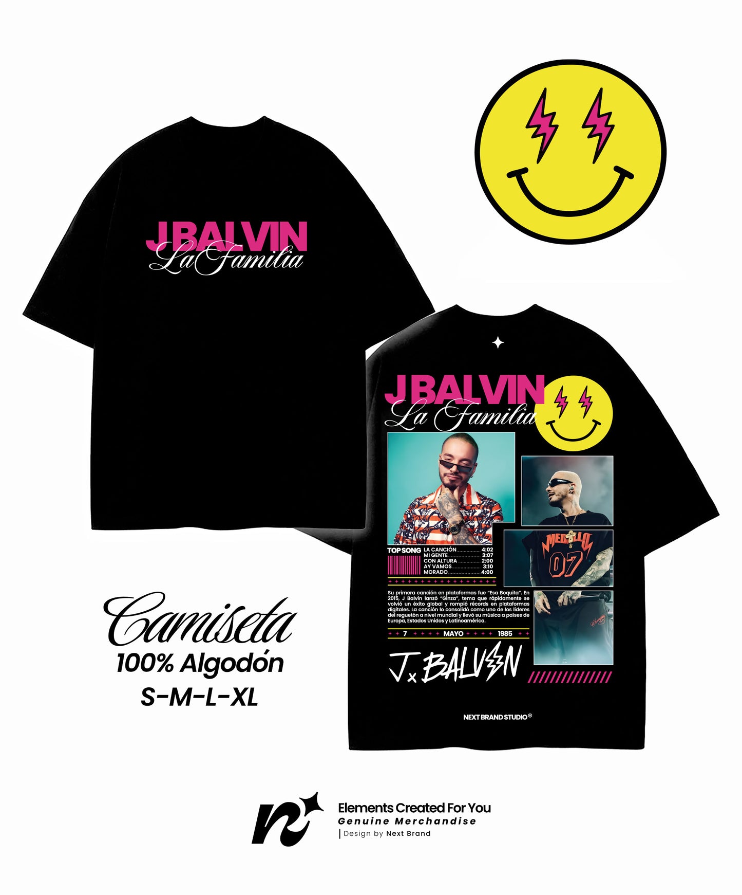 Camiseta Oficial J Balvin - Mosaico Negra
