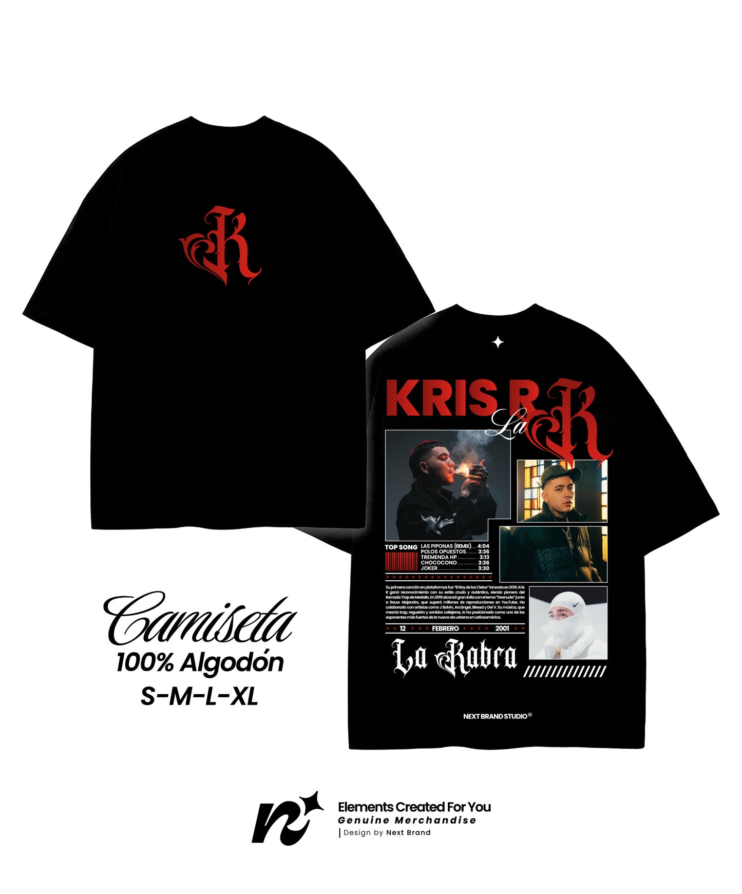 Camiseta Kris R color Negro - Edición Limitada