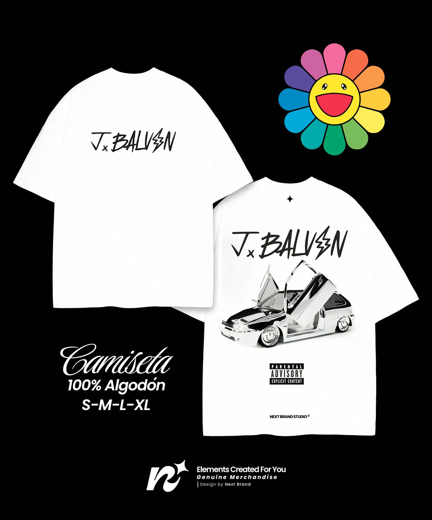 Camiseta Oficial J Balvin - Rayo en Blanco