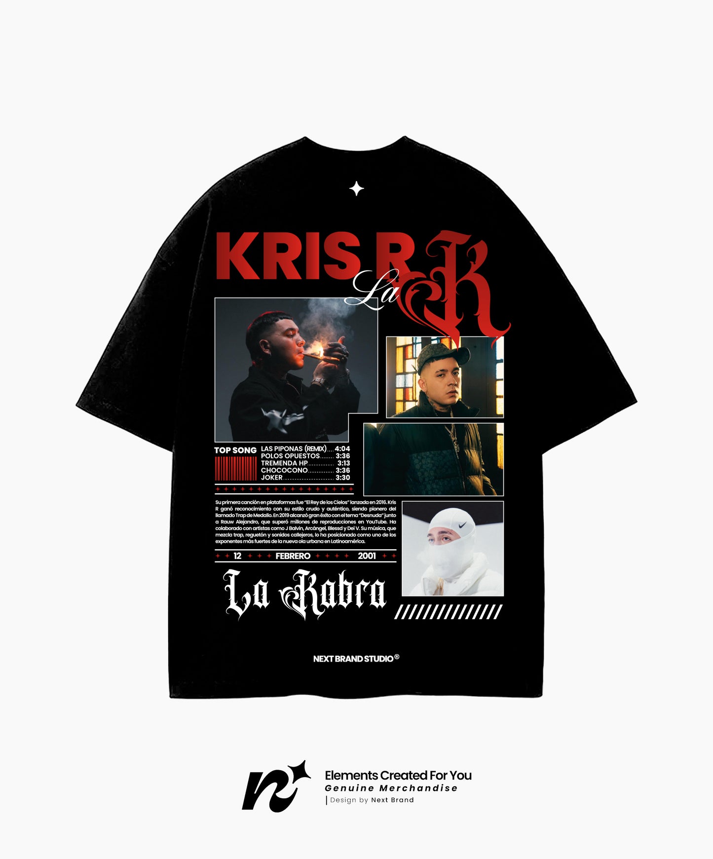 Camiseta Kris R color Negro - Edición Limitada