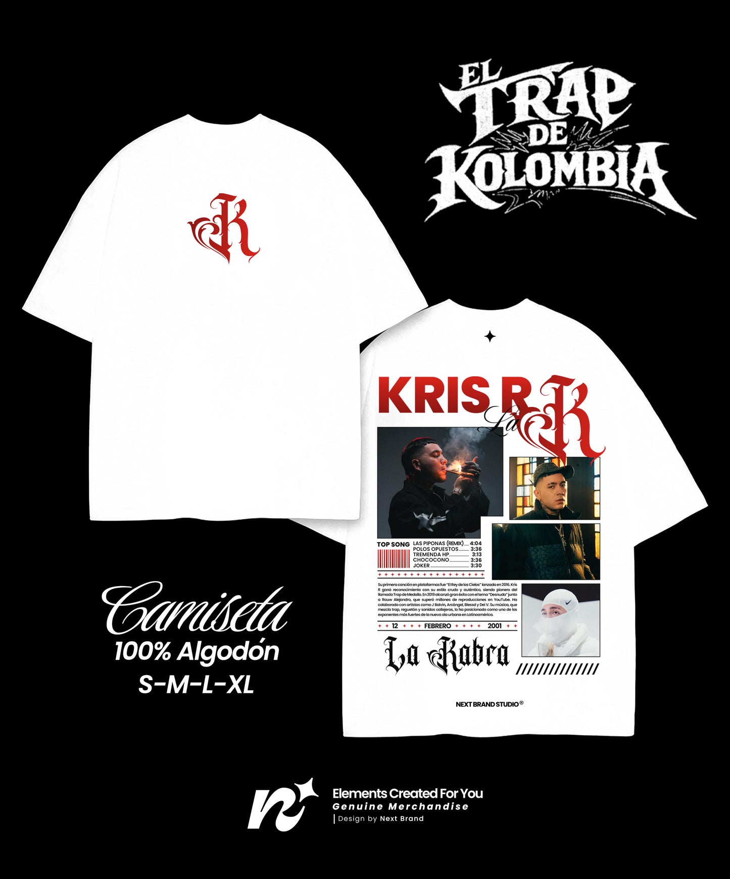 Camiseta Kris R color Blanco - Edición Limitada