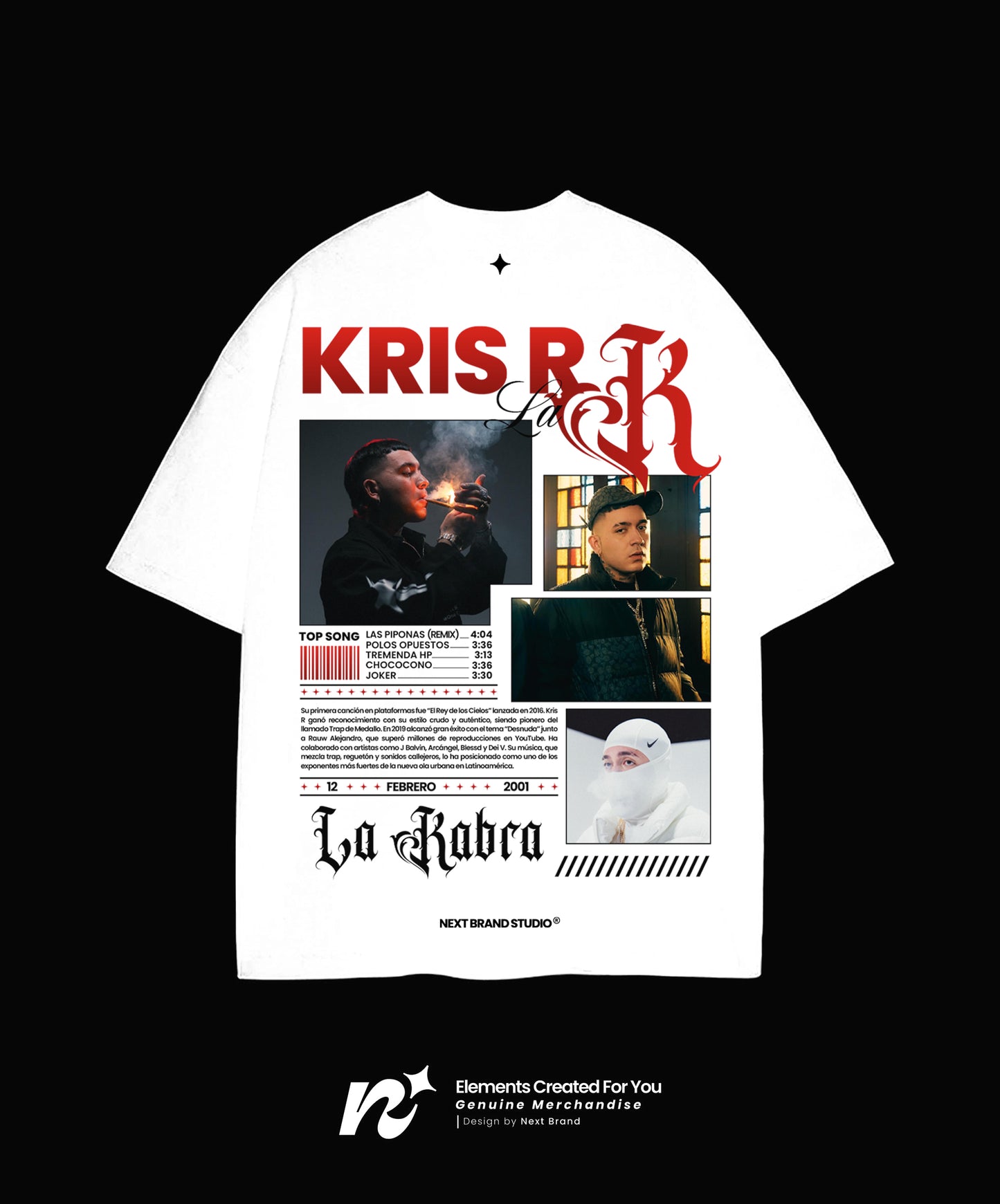 Camiseta Kris R color Blanco - Edición Limitada