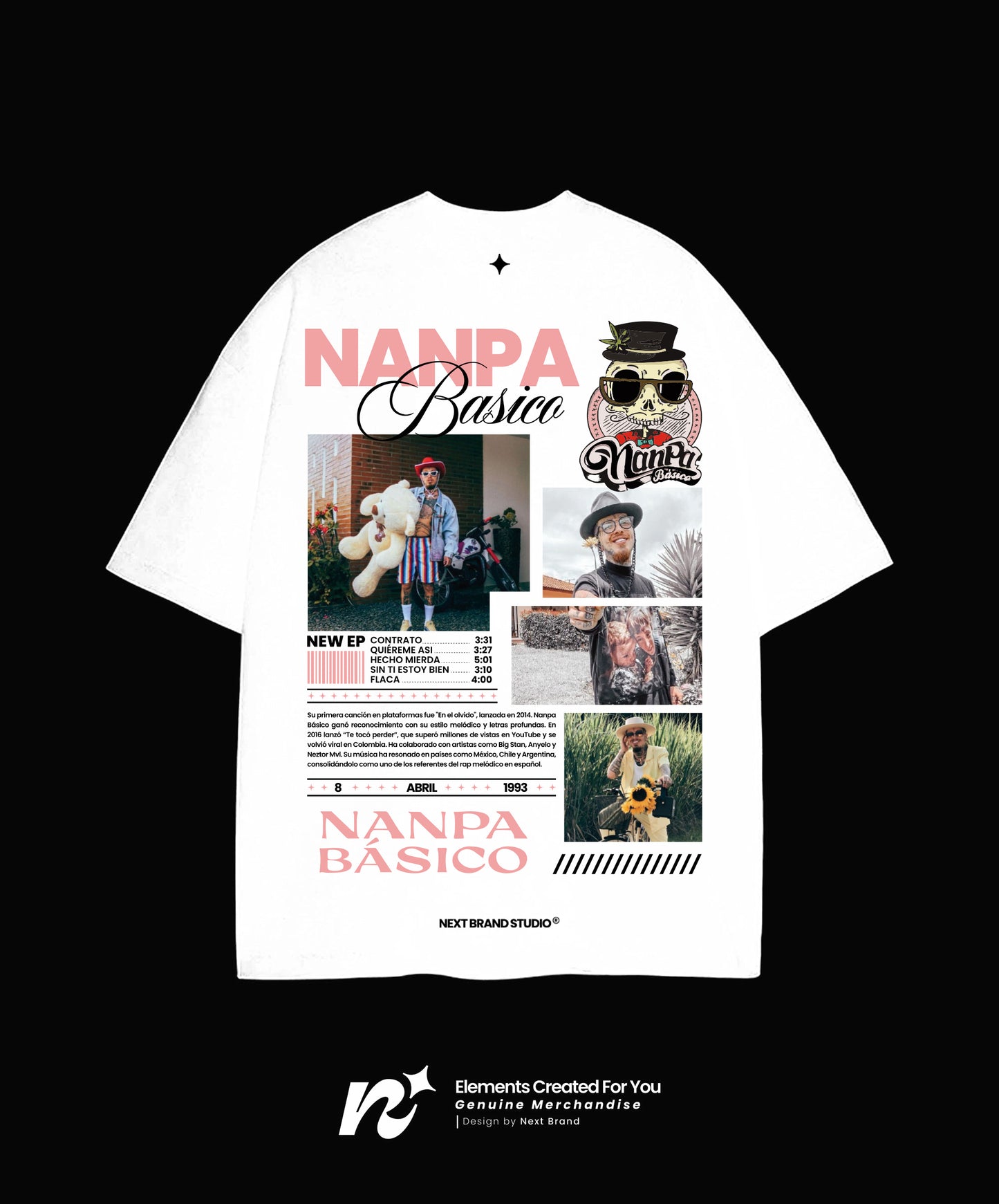 Camiseta Nanpa Básico - Mosaico Blanca