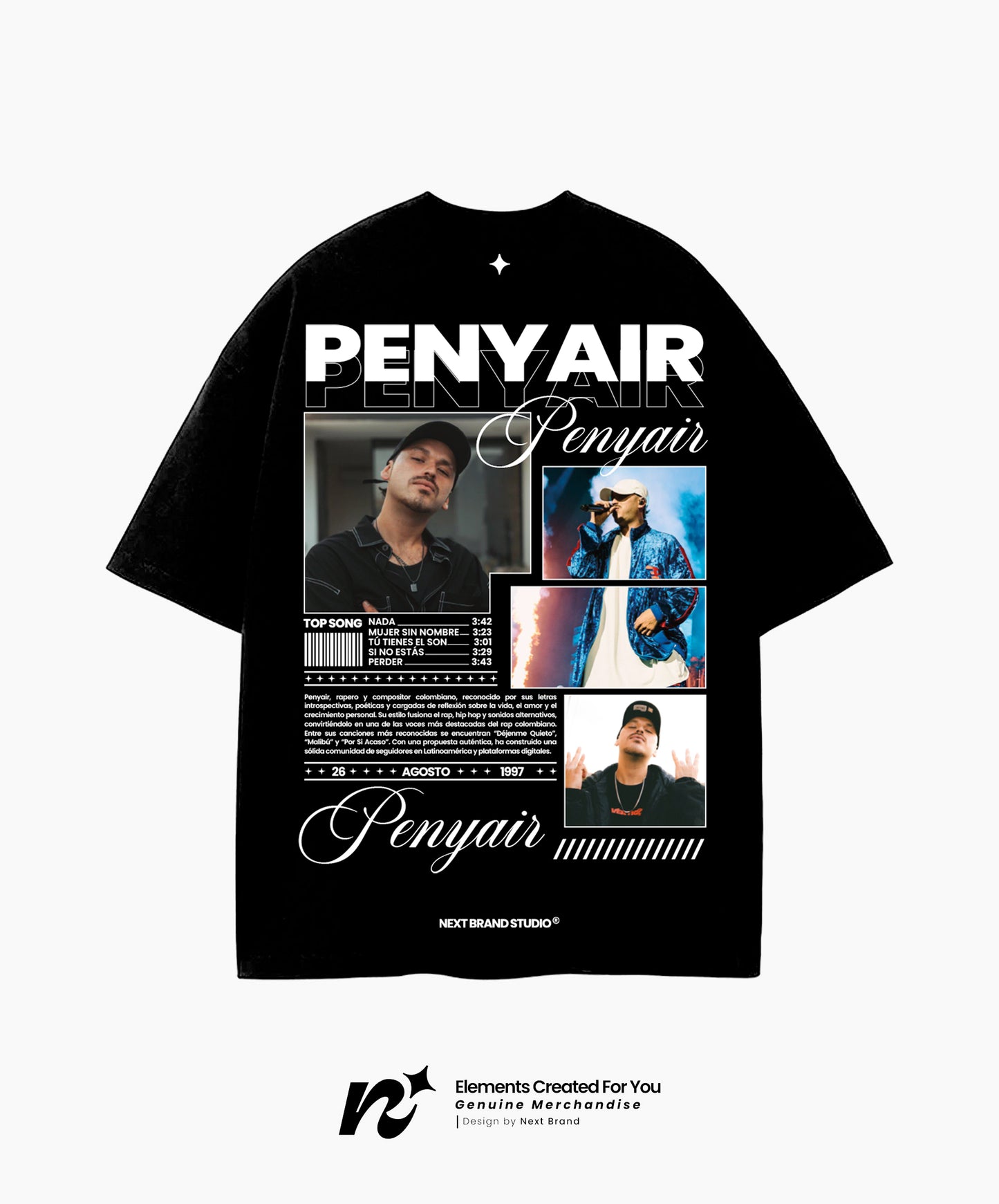 Camiseta Penyair - Mosaico Negra