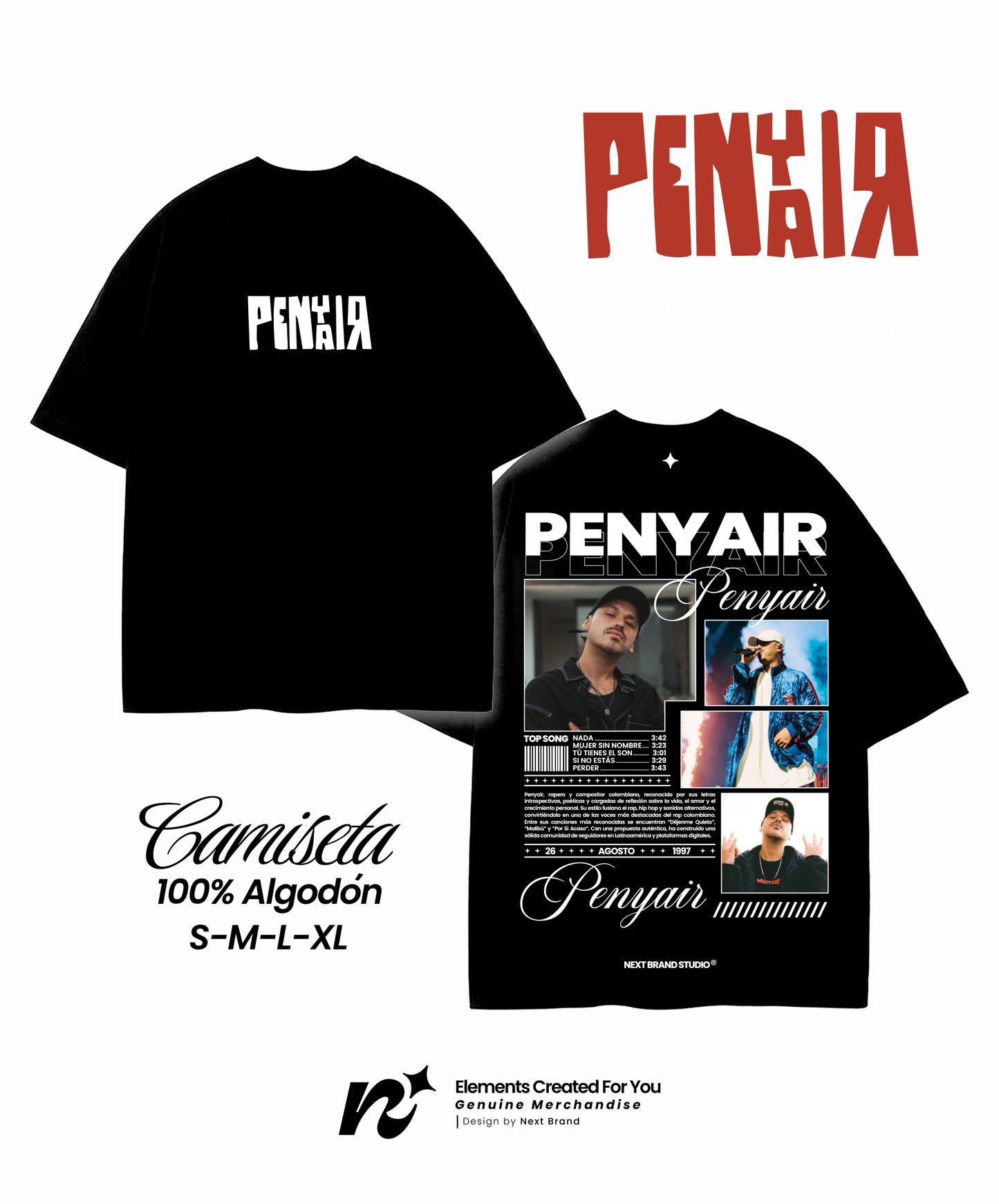 Camiseta Penyair - Mosaico Negra