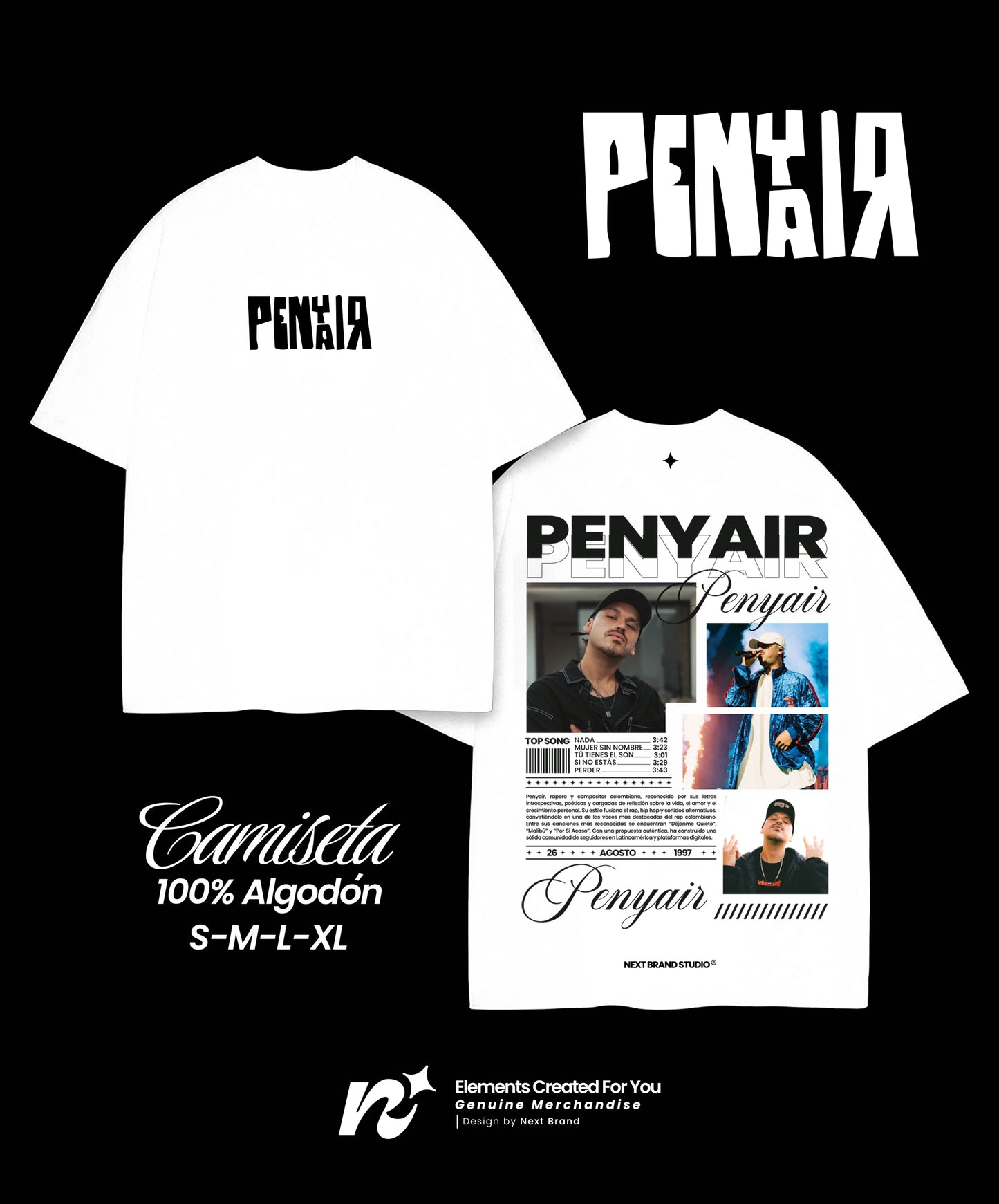 Camiseta Penyair - Mosaico Blanca