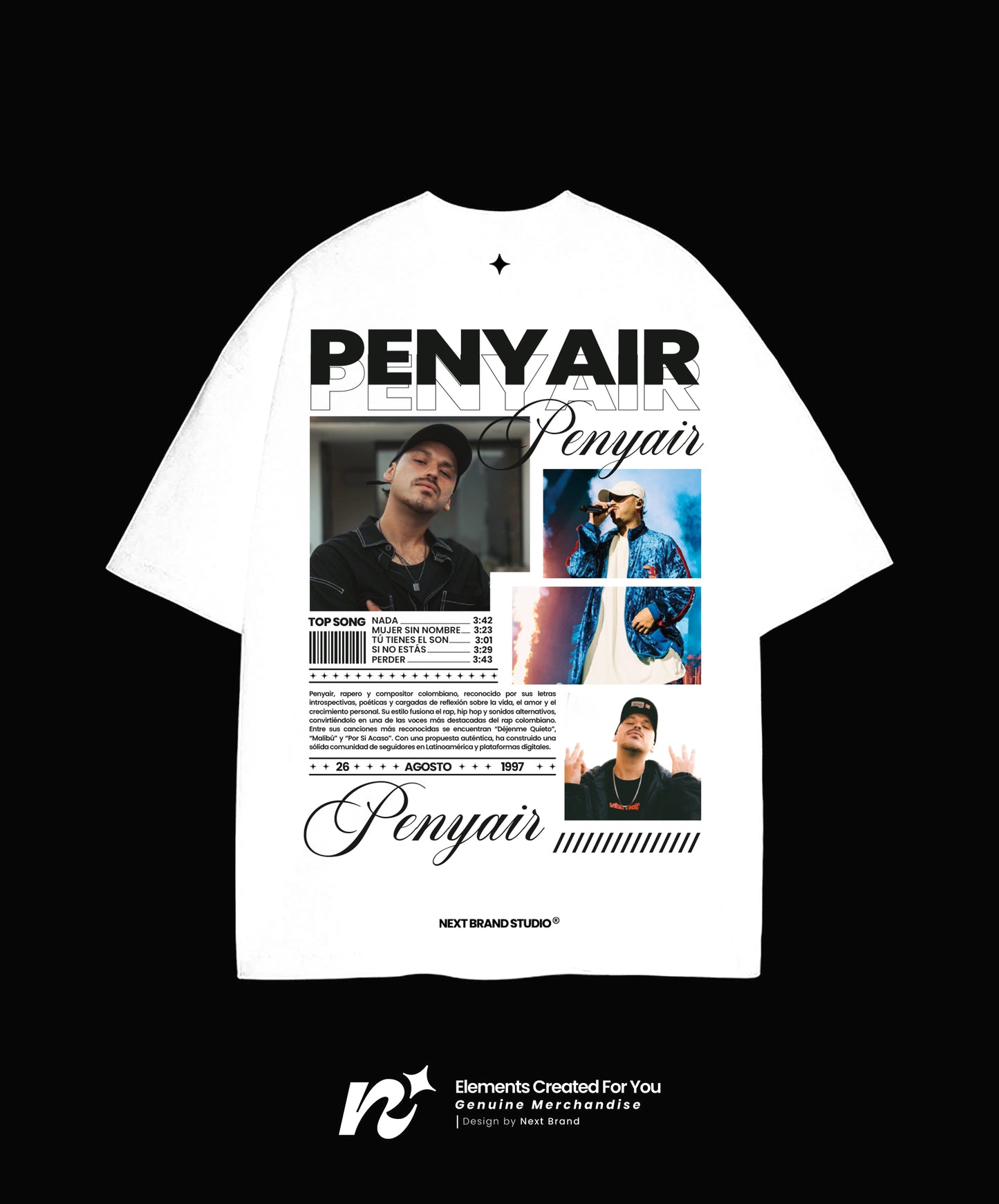 Camiseta Penyair - Mosaico Blanca