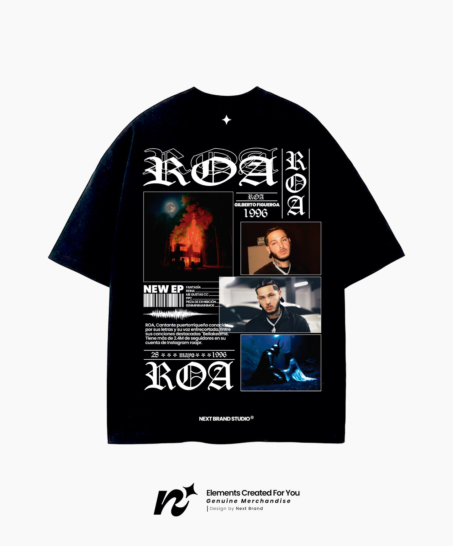 Camiseta Roa - Mosaico Negro