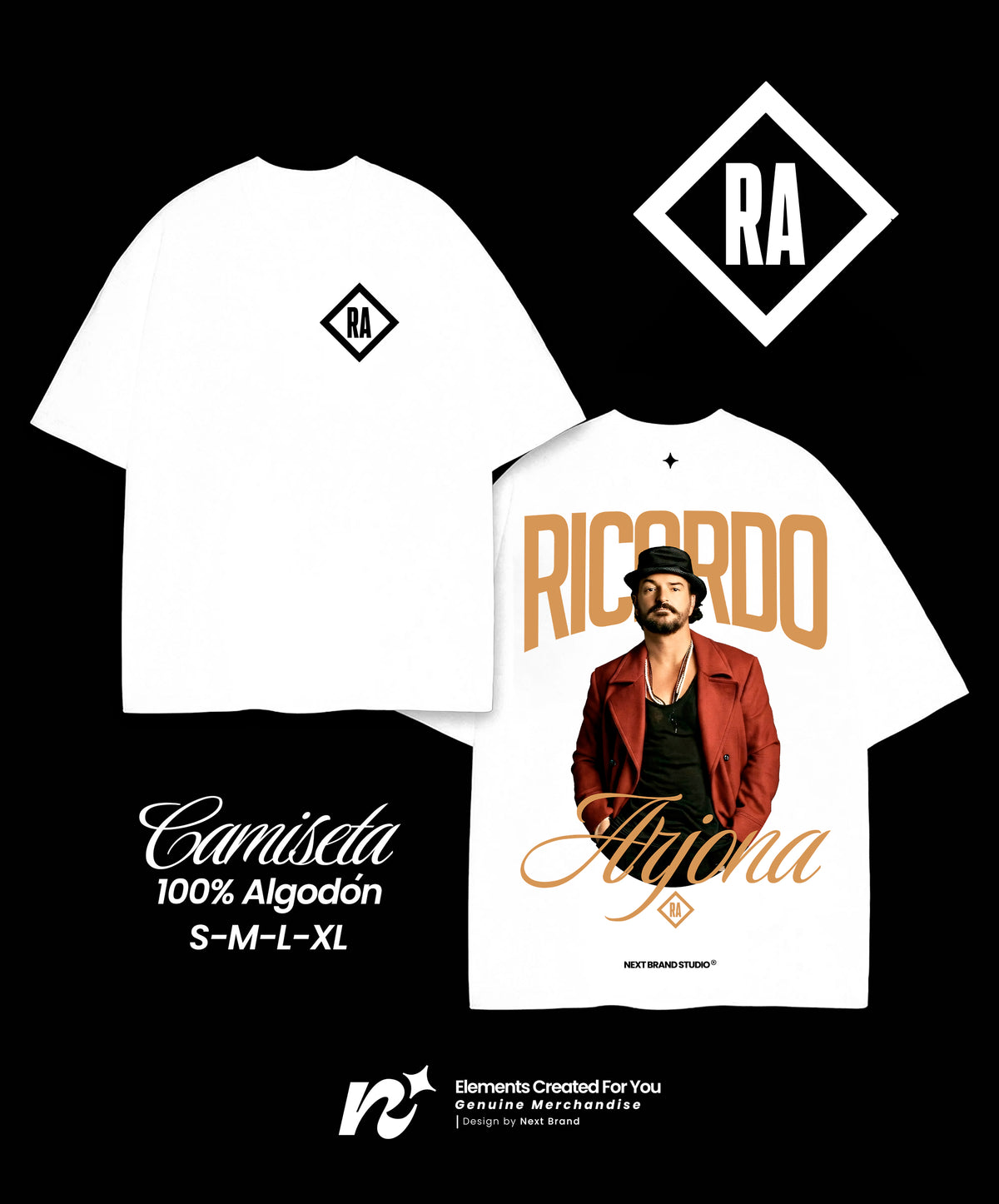 Camiseta Ricardo Arjona - RA Blanco