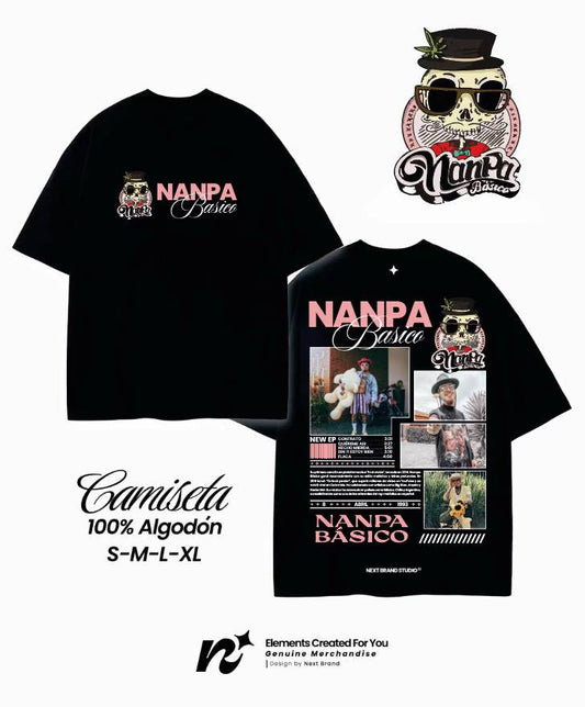Camiseta Nanpa Básico - Mosaico Negro
