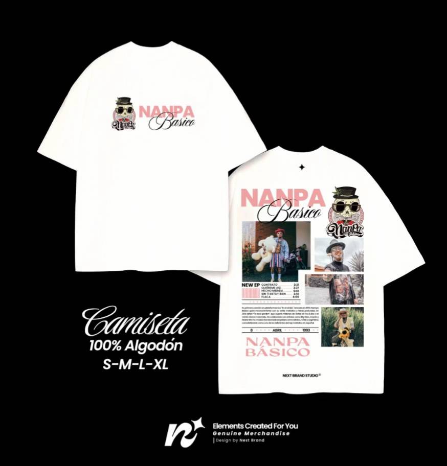 Camiseta Nanpa Básico - Mosaico Blanca