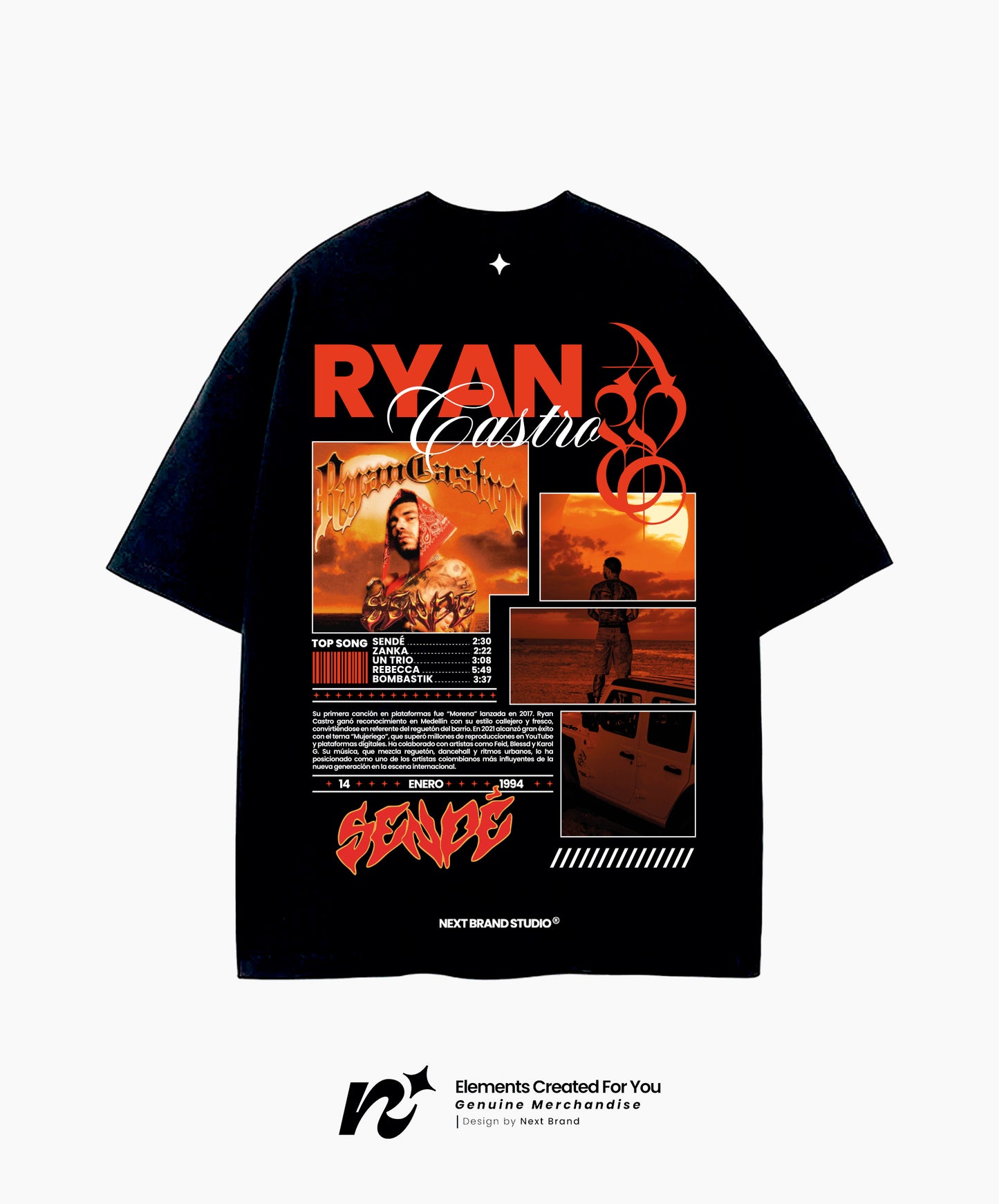 Camiseta Ryan Castro - SENDÉ Negro