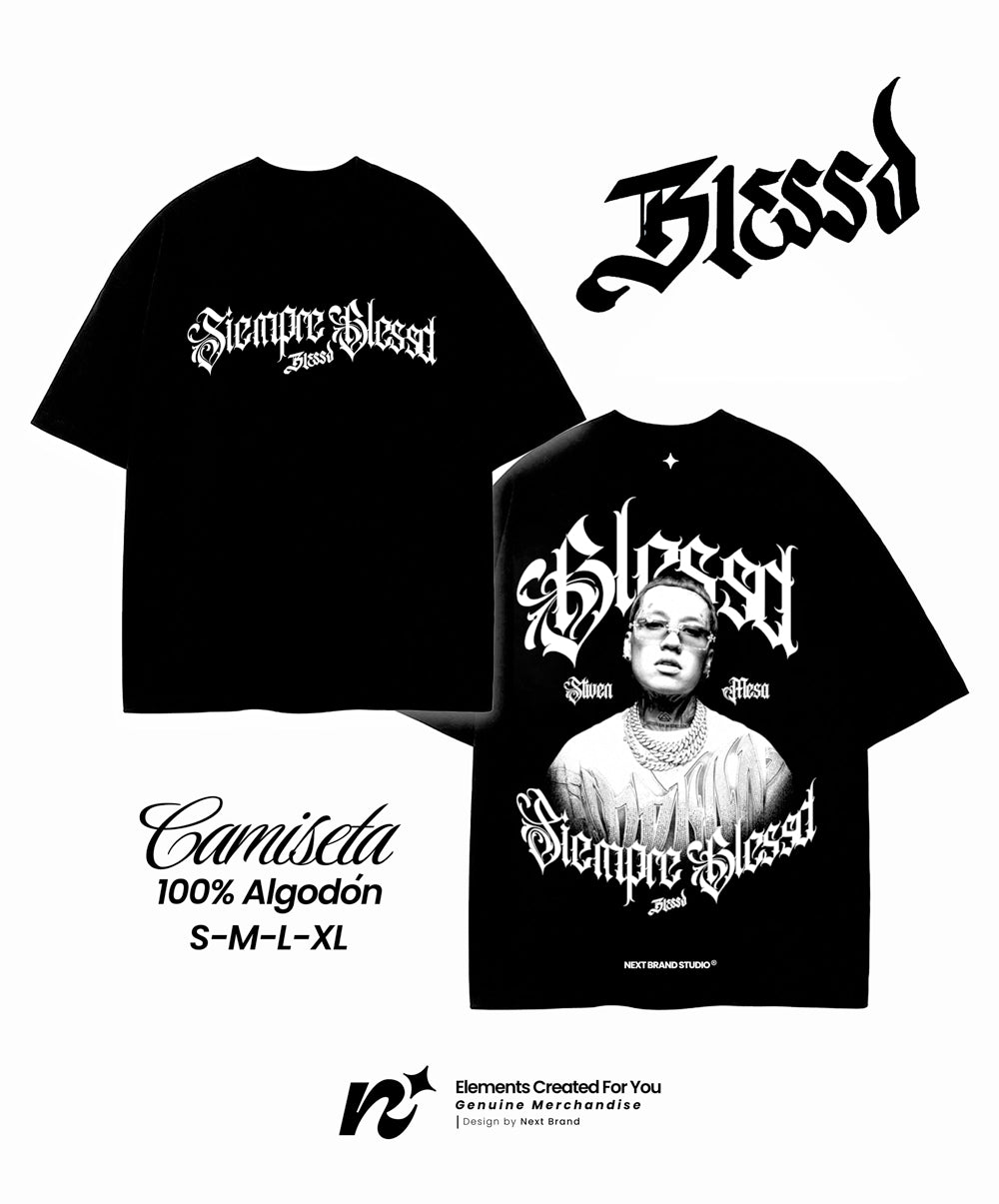 Camiseta Blessd Siempre Blessd negra