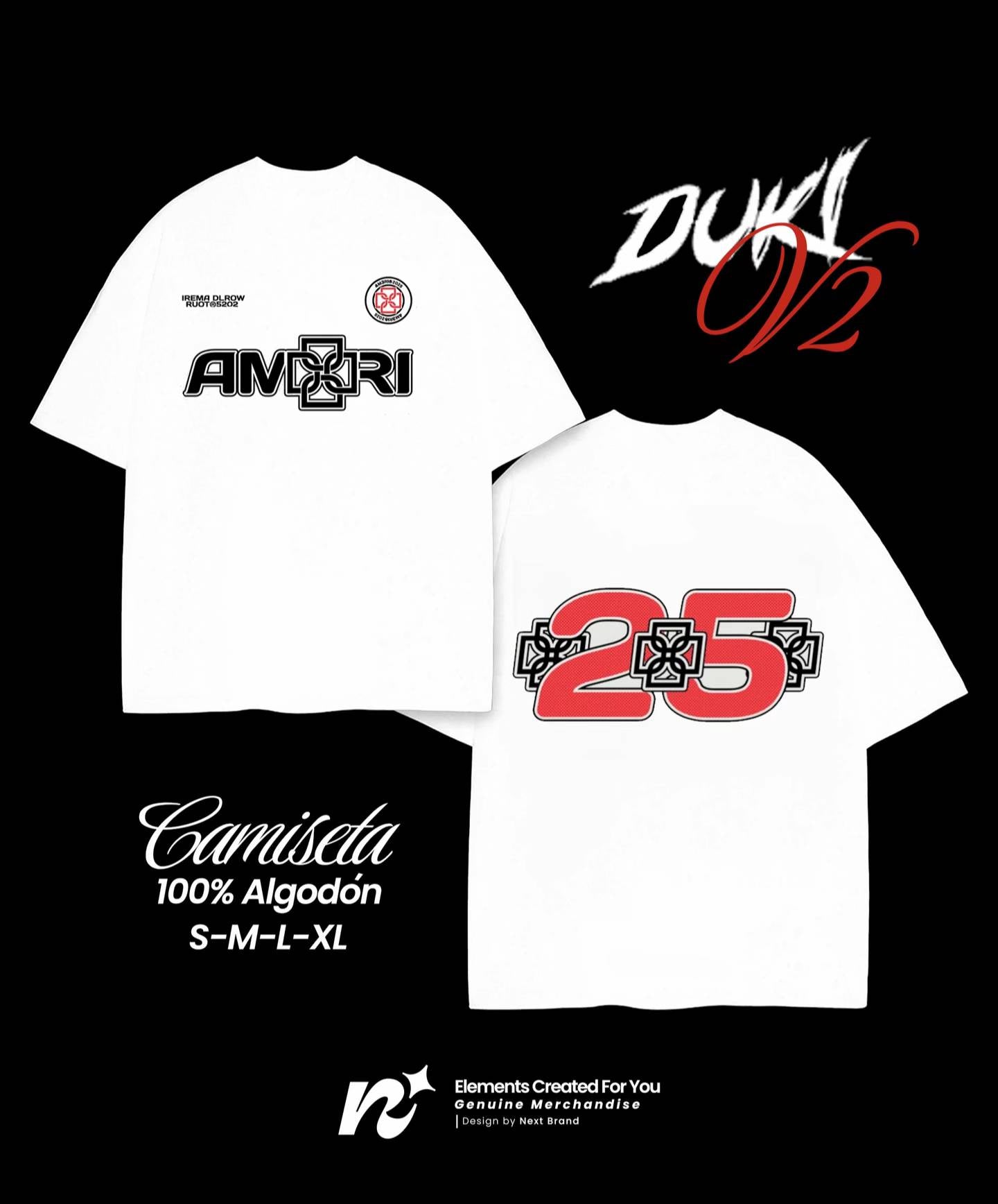 Camiseta Oficial Duki - AMERI 25 Blanca