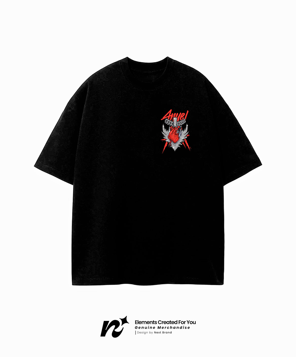 Camiseta Anuel - Corazón Sagrado Negra