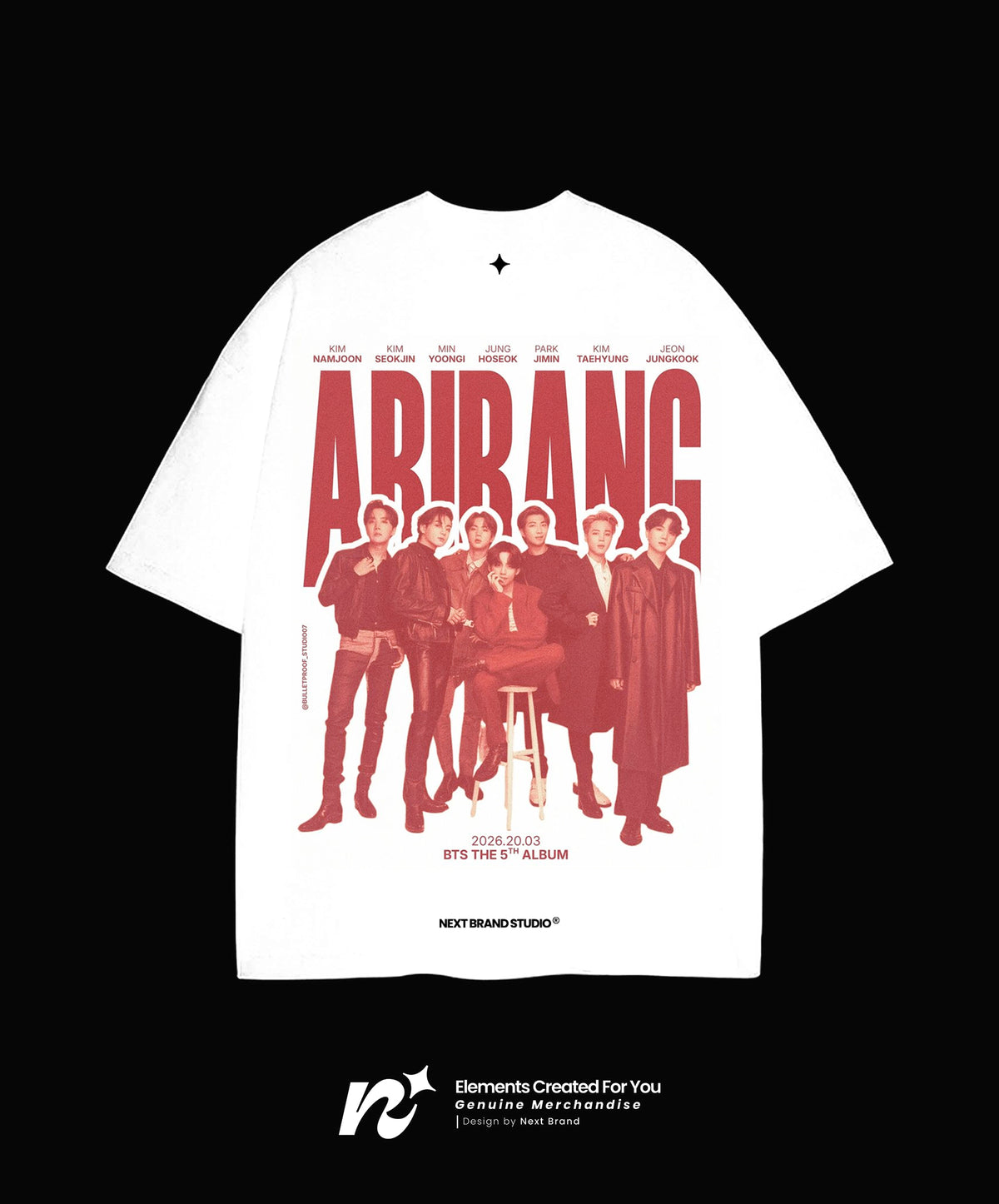 Camiseta Edición Especial BTS ARIRANG Blanca