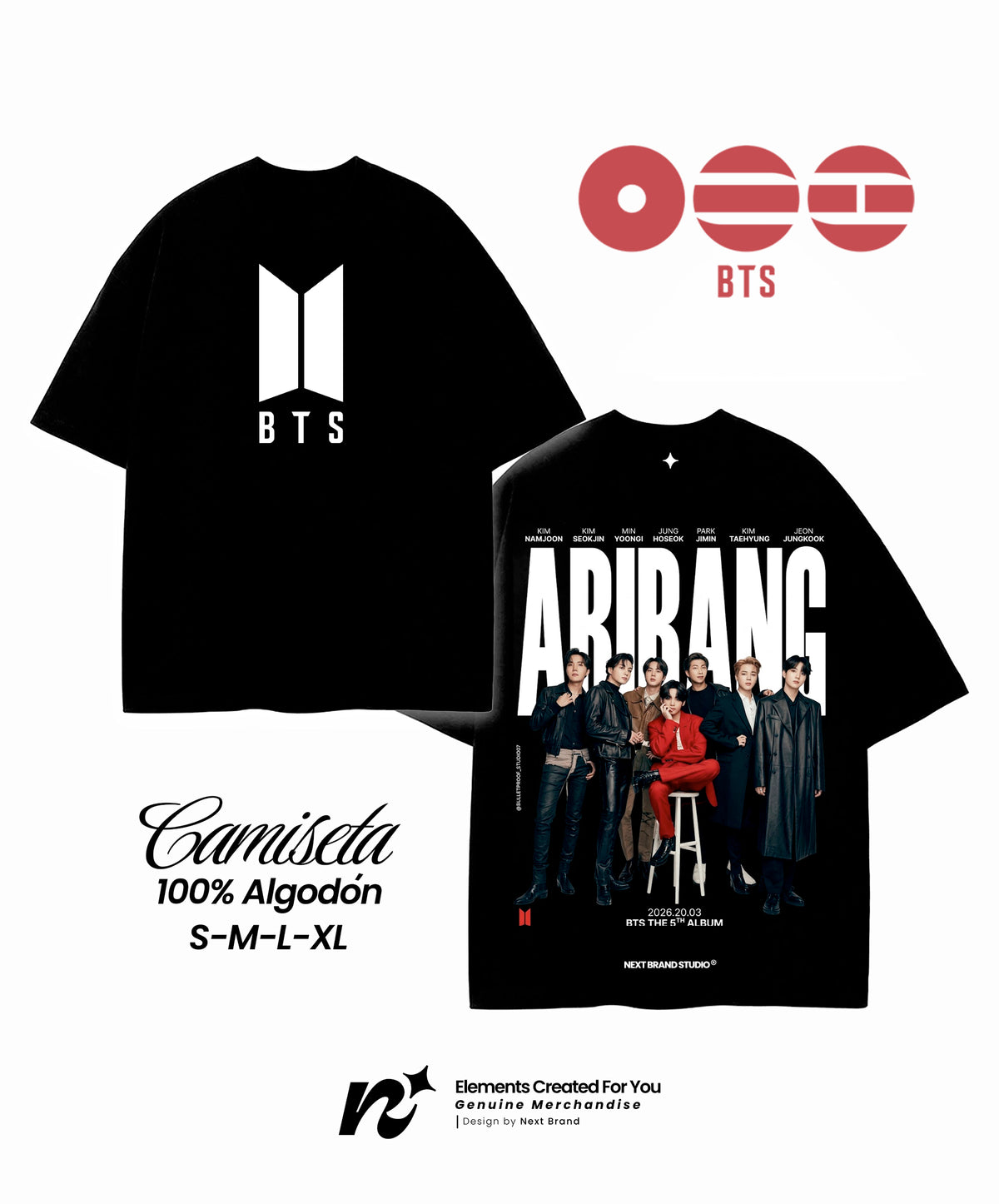 Camiseta Edición Especial BTS ARIRANG Negra