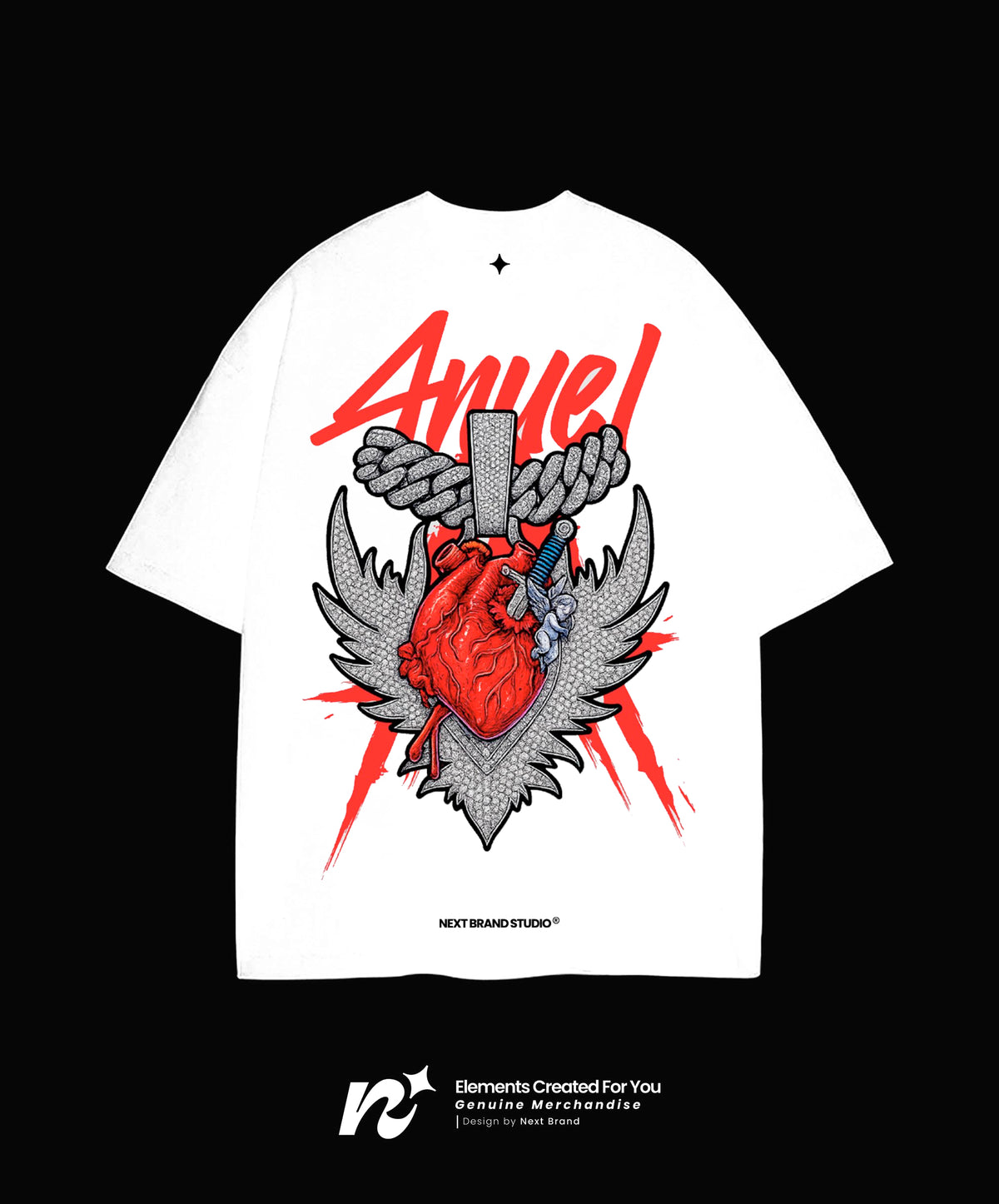 Camiseta Anuel - Corazón Sagrado Blanca