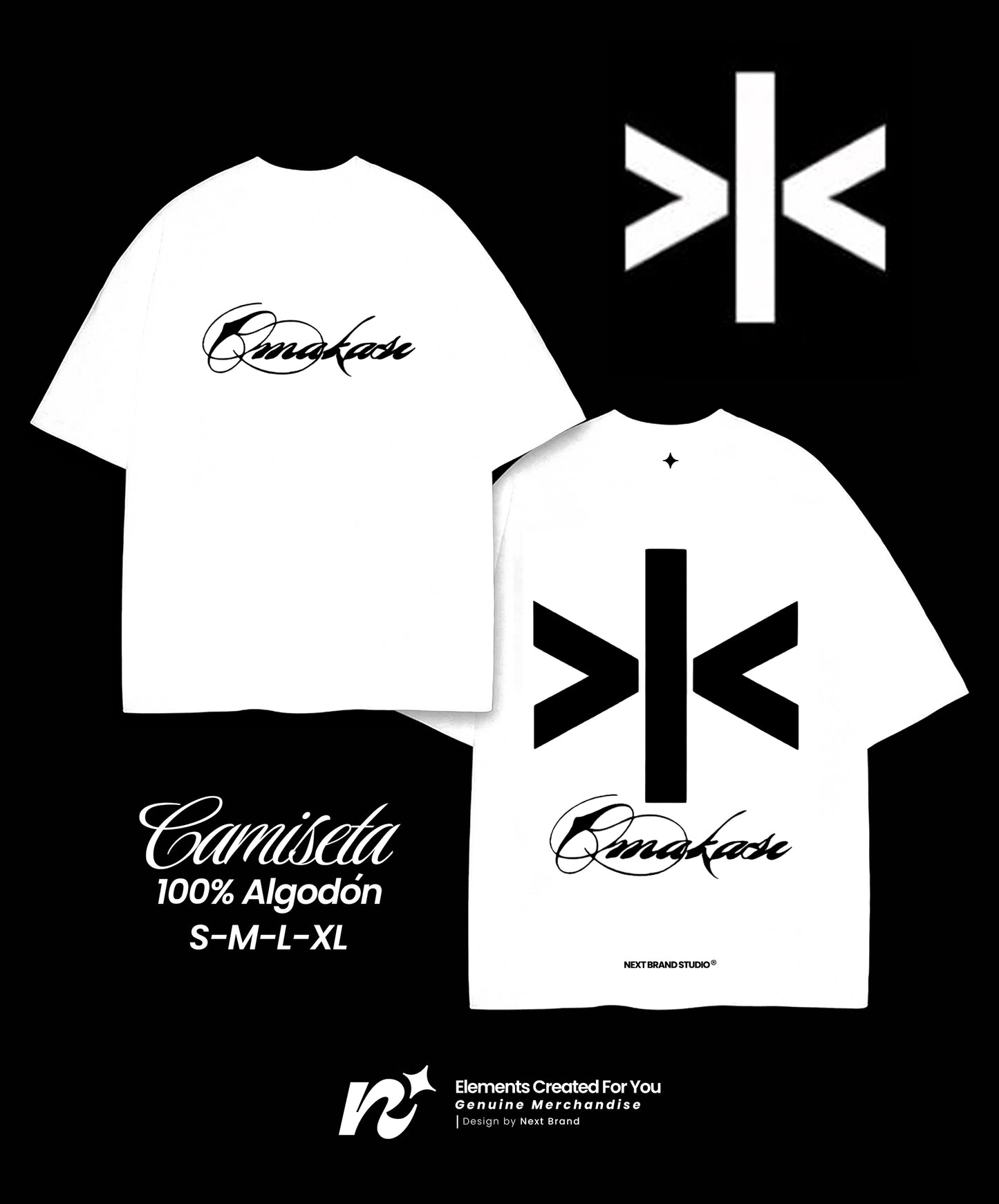 Camiseta Álvaro Díaz OMAKASE Logo — Blanca